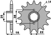 PBR gear wheel 2050 15 18NC